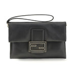 Fendi Black Lamb Ovis Aries Aries Clutch Bag