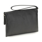 Fendi Black Lamb Ovis Aries Aries Clutch Bag
