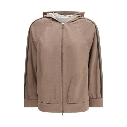 Brunello Cucinelli Brown Silk Sweatshirt