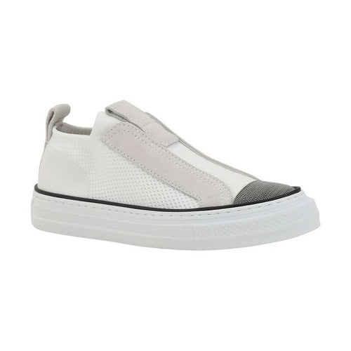 Brunello Cucinelli White Nylon Low Top Sneakers