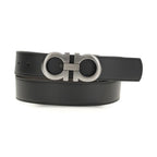 Ferragamo Black Calf Leather Bos Taurus Belt