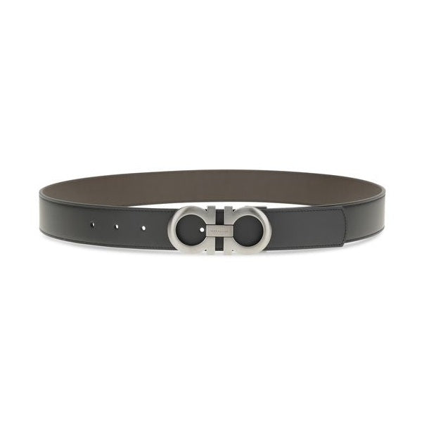 Ferragamo Black Calf Leather Bos Taurus Belt