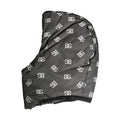 Black Logo Print Whole Head Wrap Capello Hat