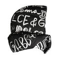 Black Logo Print Whole Head Wrap Capello Hat