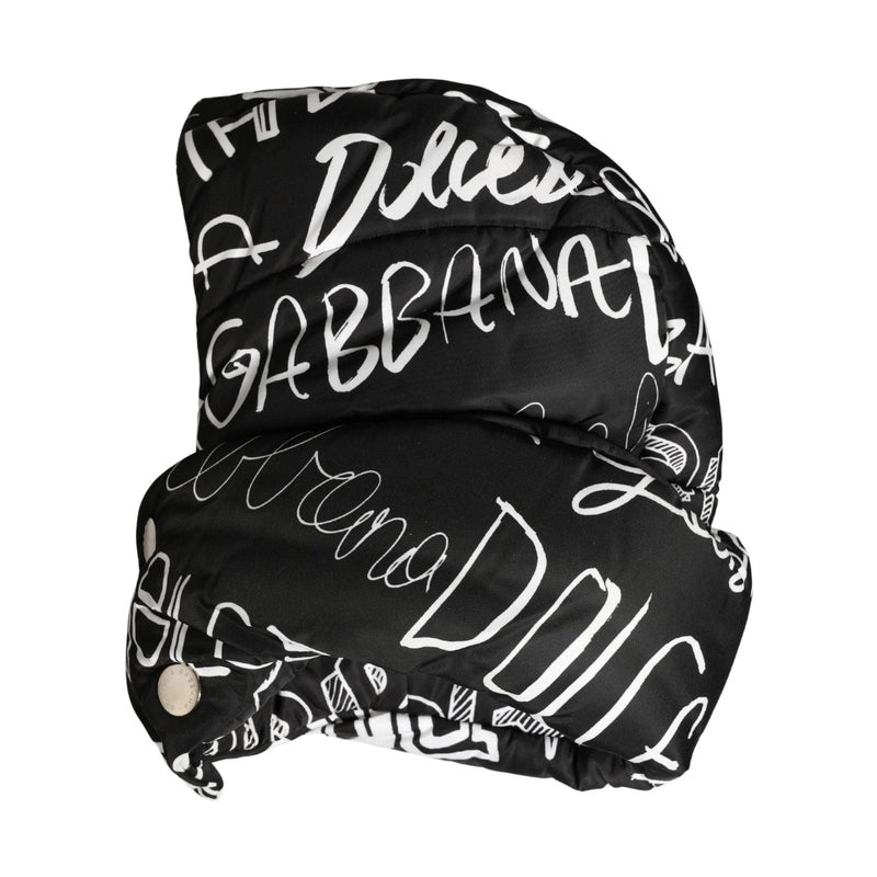 Dolce & Gabbana Black Logo Print Whole Head Wrap Capello Hat