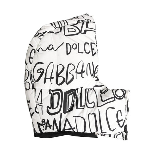 Dolce & Gabbana White Logo Print Whole Head Wrap Capello Hat