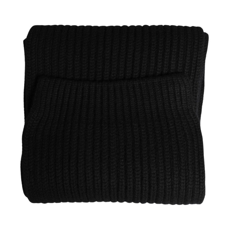 Dolce & Gabbana Black Cashmere Knitted Men Neck Warmer One Size Scarf