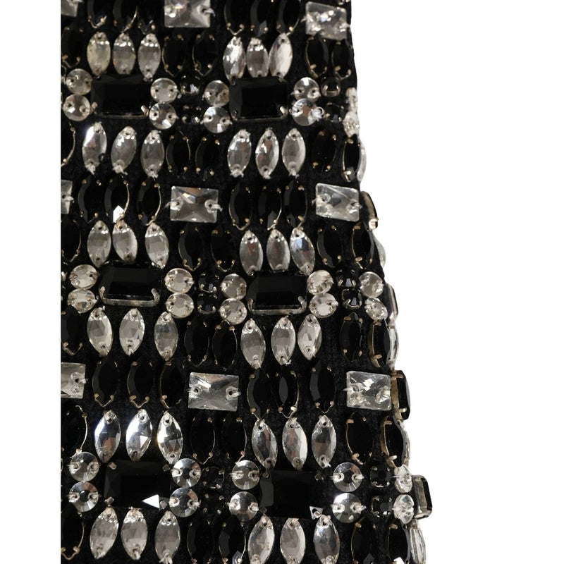 Dolce & Gabbana Black Wool Crystal Embellished Balaclava Hat