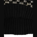 Dolce & Gabbana Black Wool Crystal Embellished Balaclava Hat