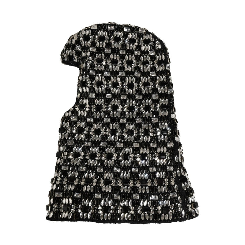 Dolce & Gabbana Black Wool Crystal Embellished Balaclava Hat