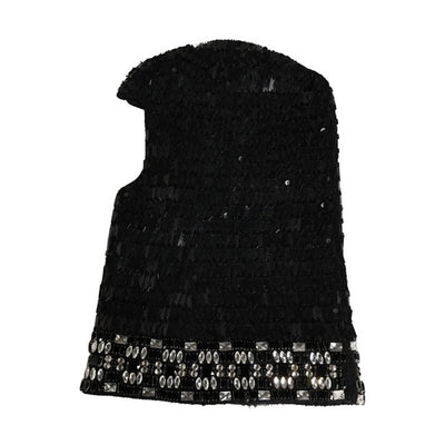 Dolce & Gabbana Black Wool Crystal Embellished Balaclava Hat