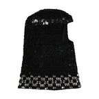 Dolce & Gabbana Black Wool Crystal Embellished Balaclava Hat