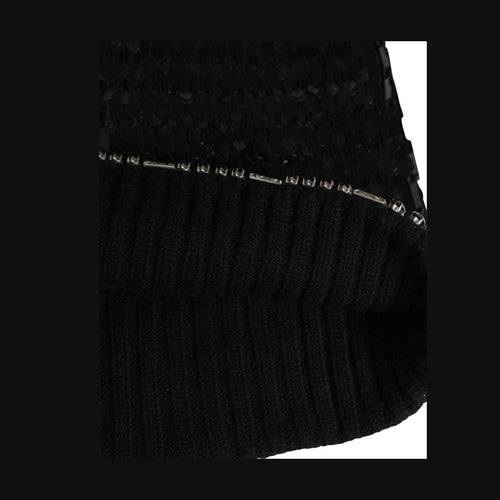 Dolce & Gabbana Black Wool Crystal Embellished Balaclava Hat