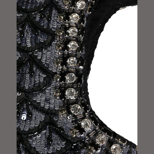 Dolce & Gabbana Black Wool Crystal Embellished Balaclava Hat