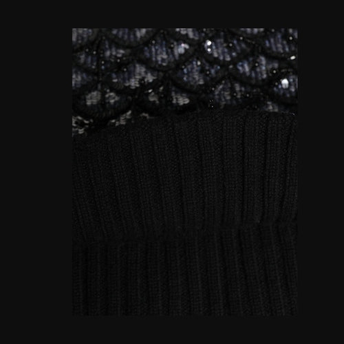 Dolce & Gabbana Black Wool Crystal Embellished Balaclava Hat