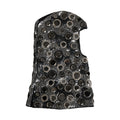 Black Wool Crystal Embellished Balaclava Hat