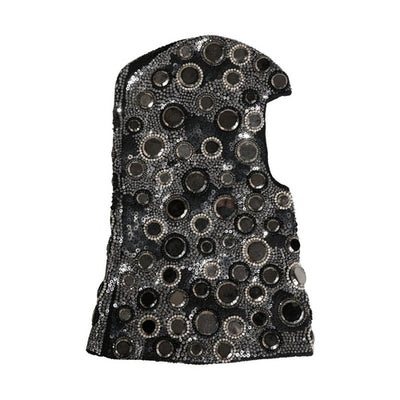 Dolce & Gabbana Black Wool Crystal Embellished Balaclava Hat