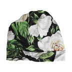 Dolce & Gabbana Black Floral Motif Turban Headwear Women Hat