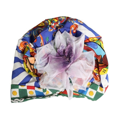 Dolce & Gabbana Multicolor Carretto Motif Turban Headwear Hat