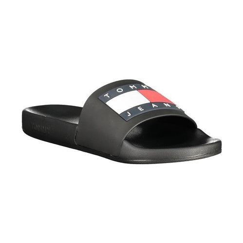 Tommy Hilfiger Black Polyurethane Men Slipper