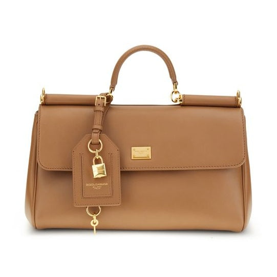 Dolce & Gabbana Beige Calf Leather Bos Taurus Shoulder Bag