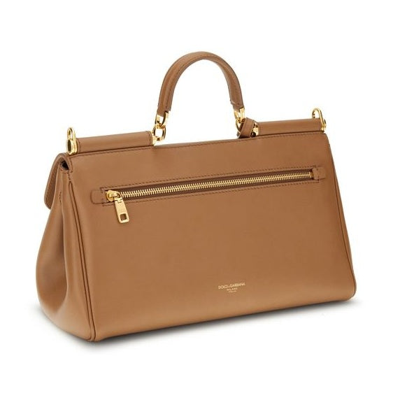 Dolce & Gabbana Beige Calf Leather Bos Taurus Shoulder Bag