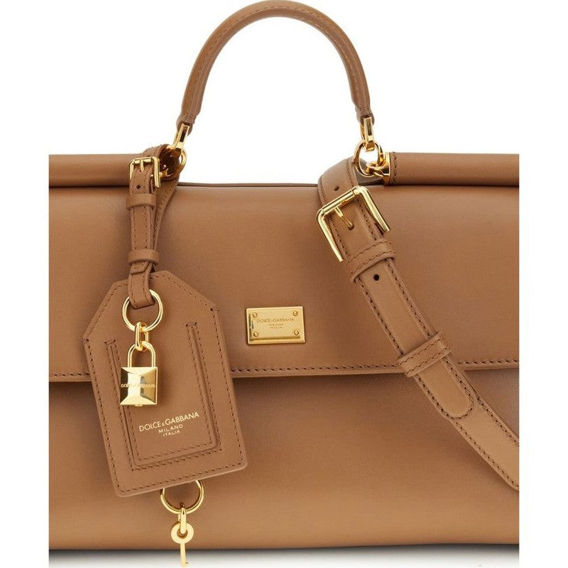 Dolce & Gabbana Beige Calf Leather Bos Taurus Shoulder Bag