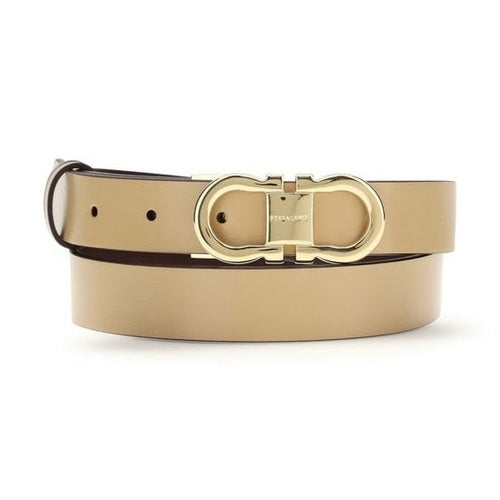 Ferragamo Beige Calf Leather Bos Taurus Regular Belt