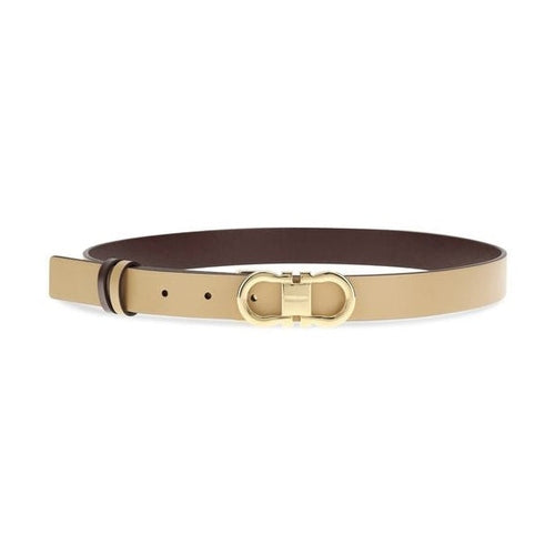Ferragamo Beige Calf Leather Bos Taurus Regular Belt