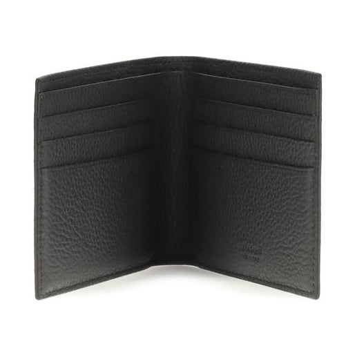 Ferragamo Black Calf Leather Bos Taurus Wallet