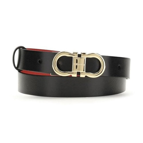 Ferragamo Black Calf Leather Bos Taurus Regular Belt