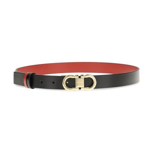 Ferragamo Black Calf Leather Bos Taurus Regular Belt