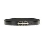 Ferragamo Black Calf Leather Bos Taurus Regular Belt