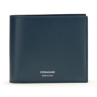Ferragamo Blue Calf Leather Bos Taurus Wallet