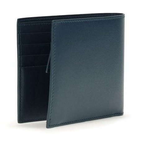 Ferragamo Blue Calf Leather Bos Taurus Wallet