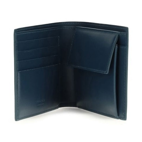 Ferragamo Blue Calf Leather Bos Taurus Wallet