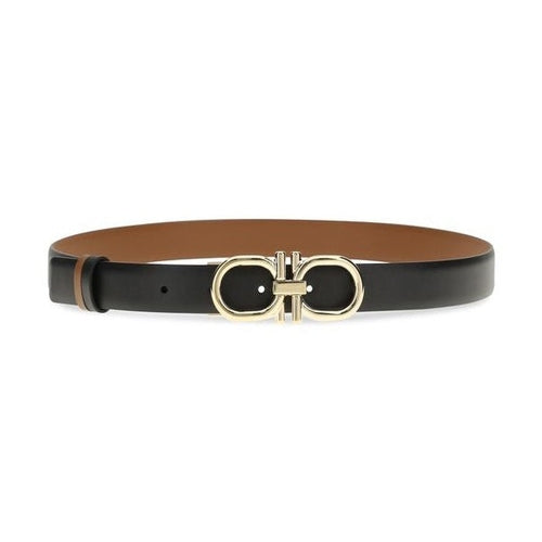Ferragamo Black Calf Leather Bos Taurus Regular Belt