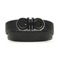 Ferragamo Black Calf Leather Bos Taurus Regular Belt