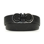 Ferragamo Black Calf Leather Bos Taurus Regular Belt