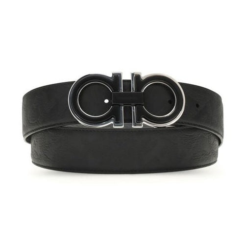 Ferragamo Black Calf Leather Bos Taurus Regular Belt