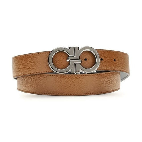 Ferragamo Brown Calf Leather Bos Taurus Regular Belt