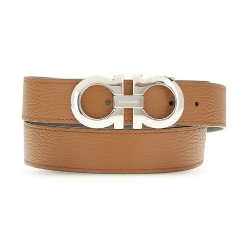 Ferragamo Brown Calf Leather Bos Taurus Belt