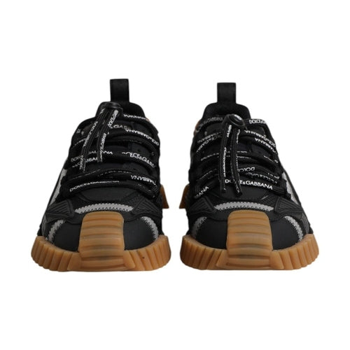 Dolce & Gabbana Black Logo Lace Up Low Top NS1 Sneakers Shoes