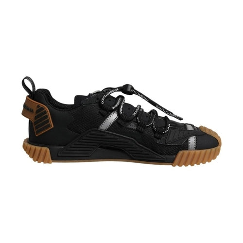 Dolce & Gabbana Black Logo Lace Up Low Top NS1 Sneakers Shoes