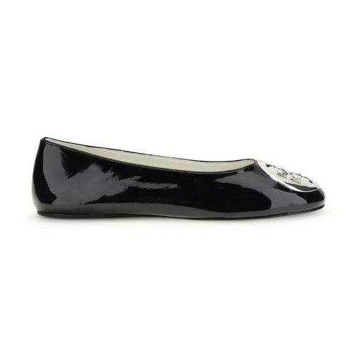 Tory Burch Black Calf Leather Bos Taurus Ballet Flats