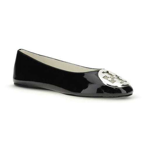Tory Burch Black Calf Leather Bos Taurus Ballet Flats