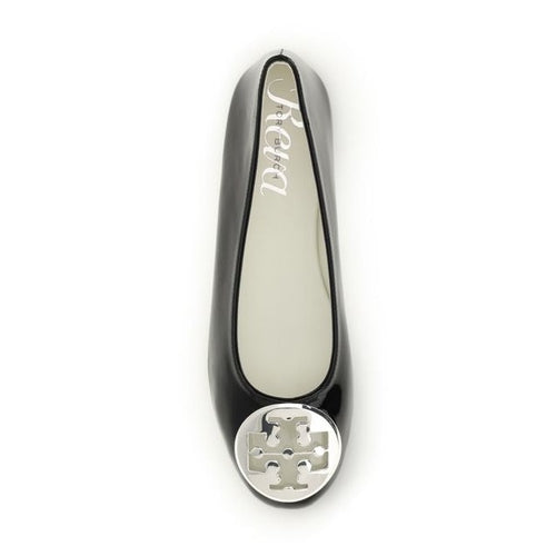 Tory Burch Black Calf Leather Bos Taurus Ballet Flats