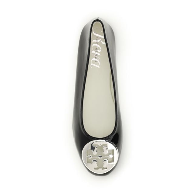 Tory Burch Black Calf Leather Bos Taurus Ballet Flats