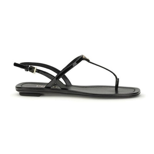 Prada Black Calf Leather Bos Taurus Flip-Flop Sandals
