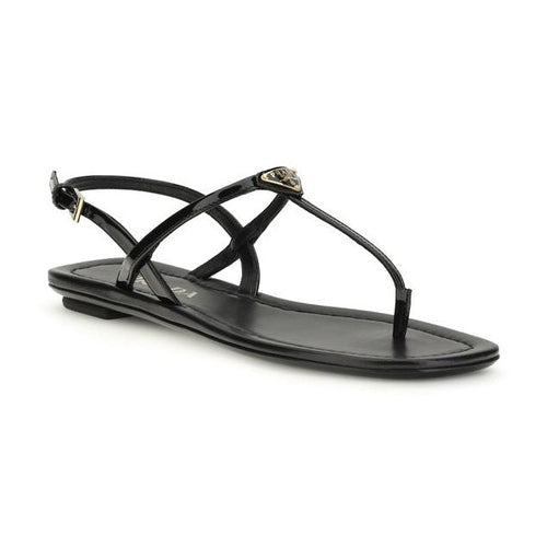 Prada Black Calf Leather Bos Taurus Flip-Flop Sandals